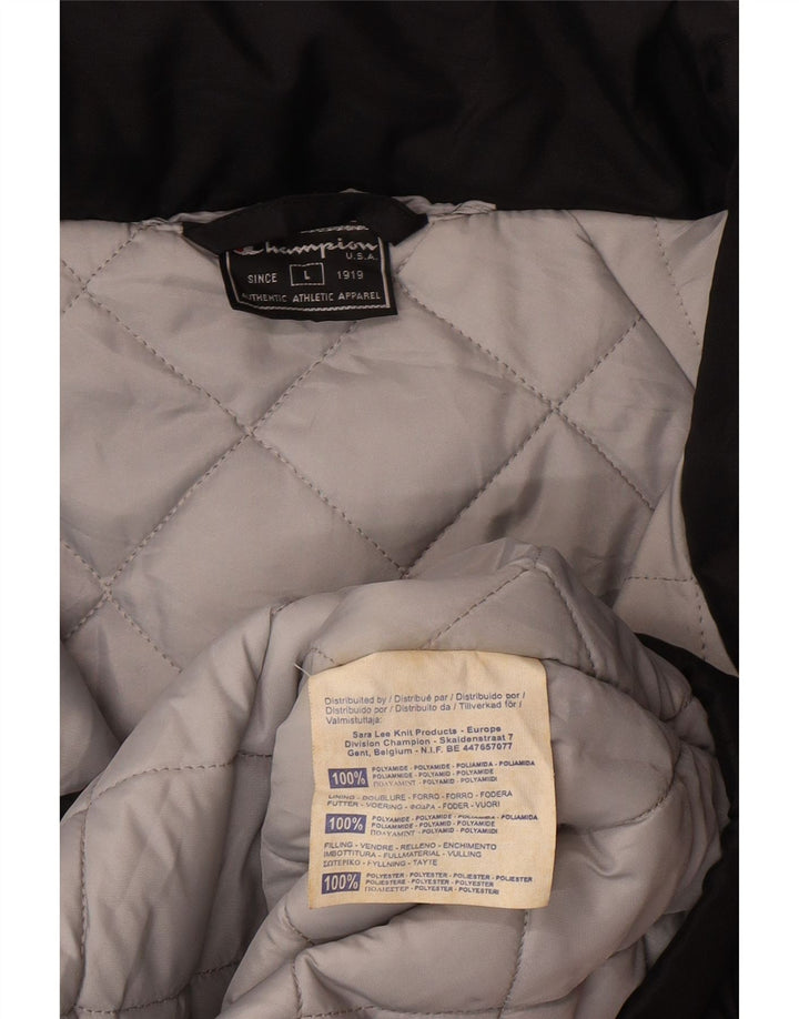 CHAMPION Mens Loose Fit Padded Jacket UK 40 Large Black Polyamide Vintage Champion and Second-Hand Champion from Messina Hembry 
