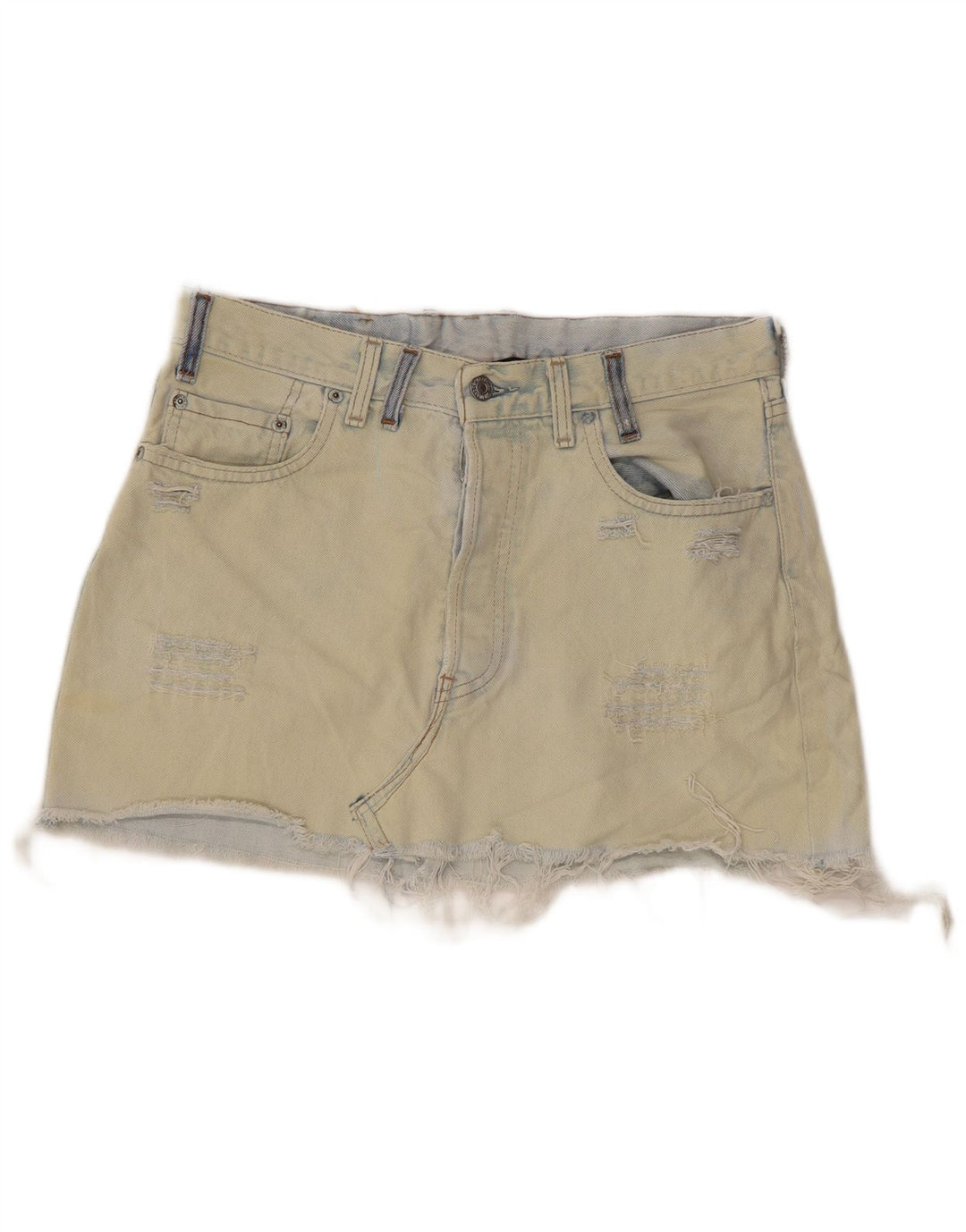 LEVI'S Fusta Mini Denim Distressed W28 Bumbac Albastru Mediu