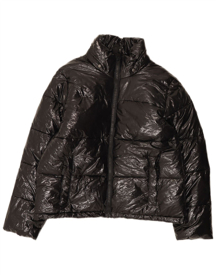 Jachetă căptușită supradimensionată pentru femei Vintage UK 18 XL Nylon negru