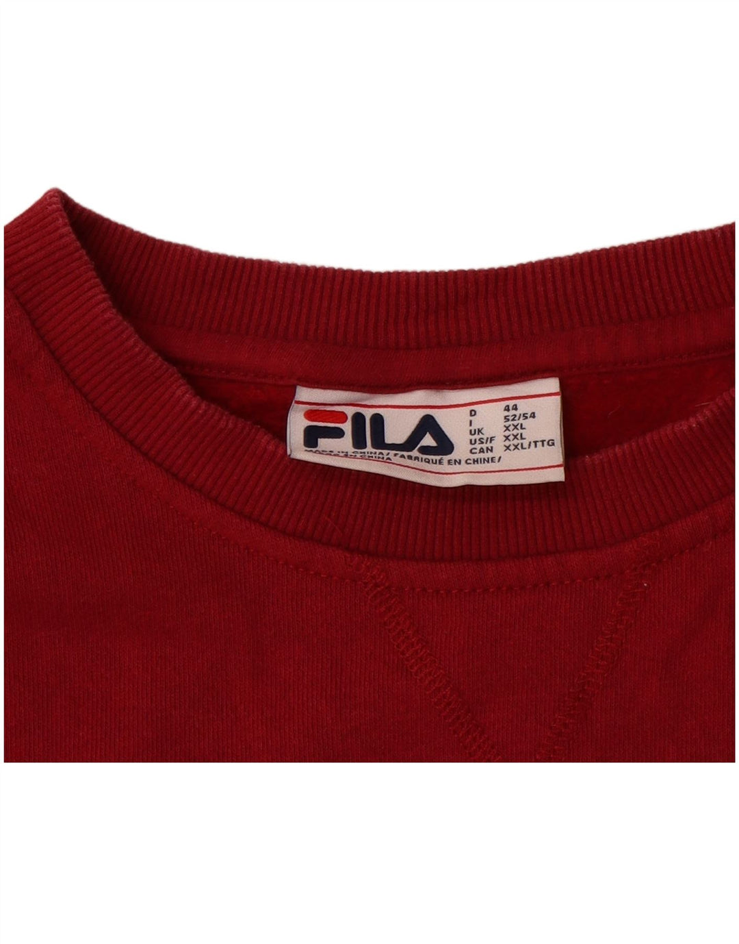 FILA Womens Sweatshirt Jumper UK 20 2XL Red Cotton