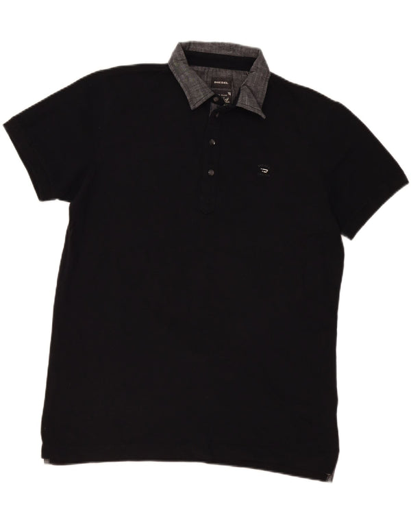 Cămașă polo pentru bărbați Diesel Slim Fit XL, bumbac color bloc negru