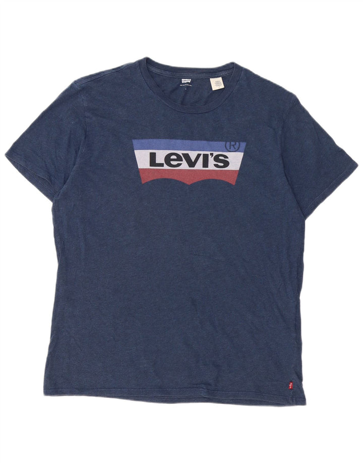 Tricou grafic pentru bărbați Levi's Top mare din bumbac bleumarin