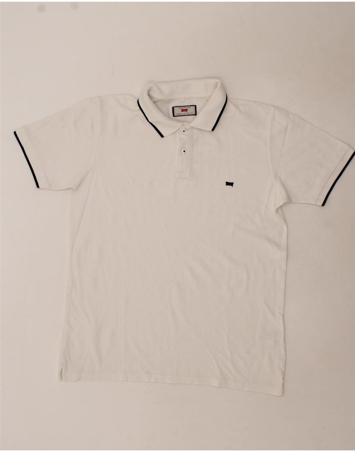 CARRERA Mens Regular Polo Shirt Large White Cotton Vintage Carrera and Second-Hand Carrera from Messina Hembry 