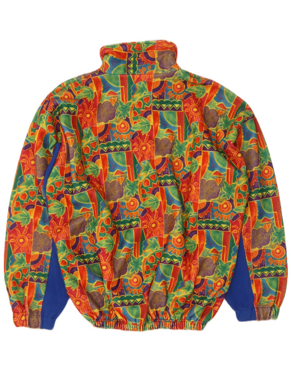 Pulover din lână vintage pentru bărbați, cu fermoar, XL, albastru, floral
