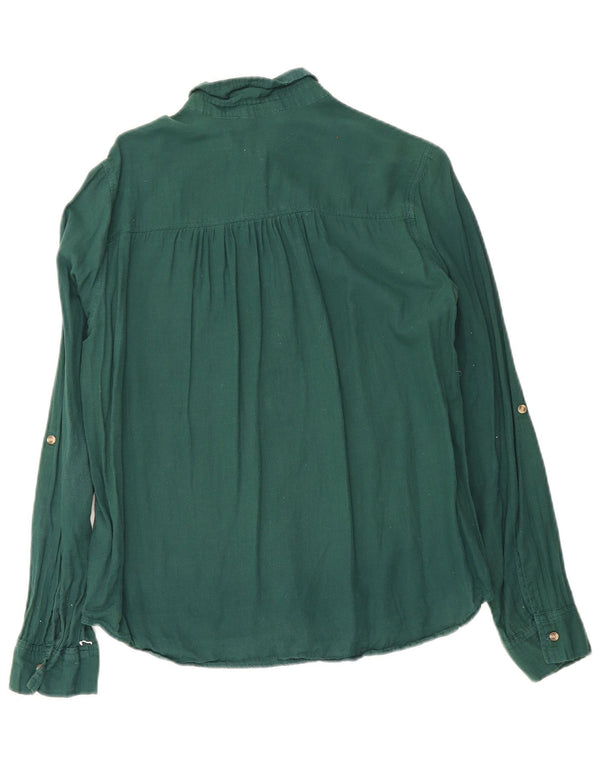 Hollister Womens Pullover Shirt UK 14 Medium Green Cotton