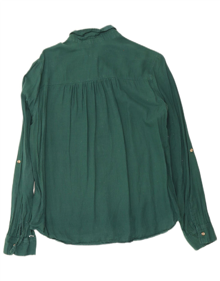 Hollister Womens Pullover Shirt UK 14 Medium Green Bumbac
