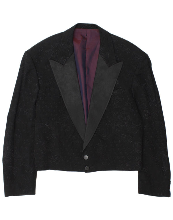 Jachetă pentru bărbați Wilvorst, cu 2 nasturi, UK 40, mare, neagră, viscoză