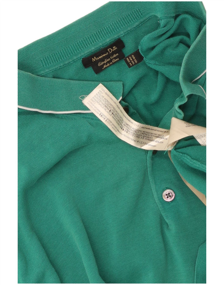 Tricou polo Massimo Dutti pentru bărbați 2XL bumbac verde