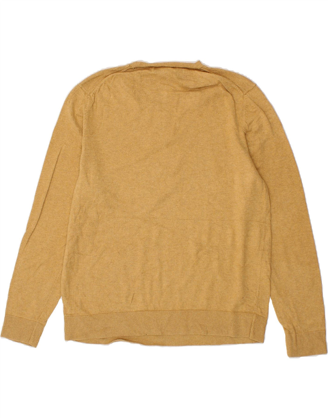 EDDIE BAUER Mens V-Neck Jumper Sweater Medium Beige Cotton Vintage Eddie Bauer and Second-Hand Eddie Bauer from Messina Hembry 