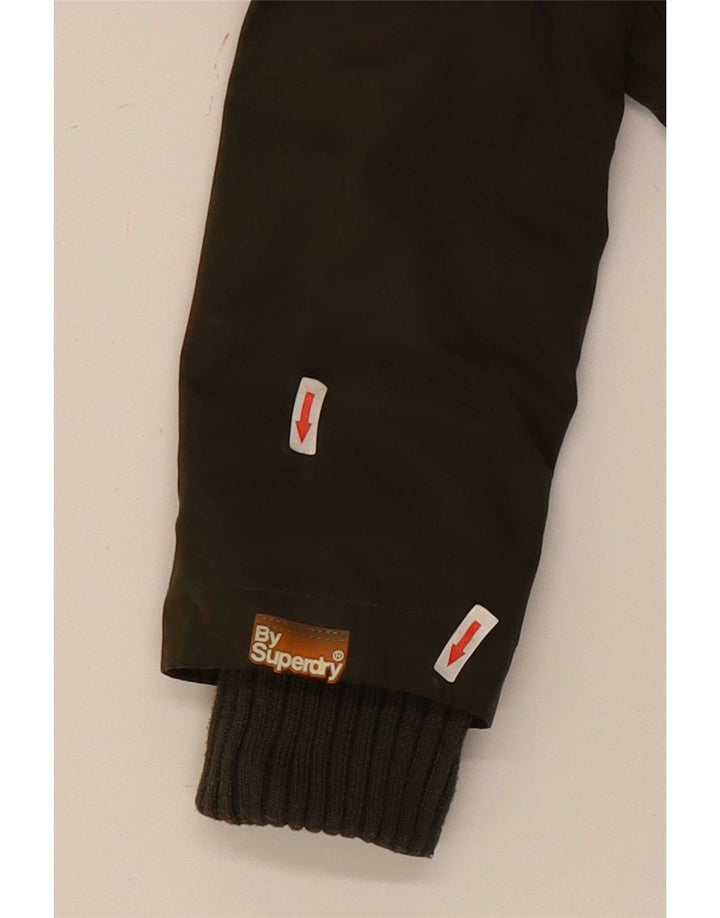 Jachetă Parka cu glugă Superdry pentru femei UK 14 Poliester verde mare