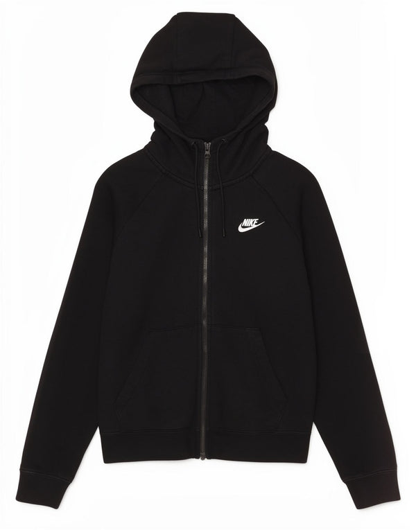 Pulover Nike pentru femei, cu fermoar, cu glugă, UK 6 XS, bumbac, negru
