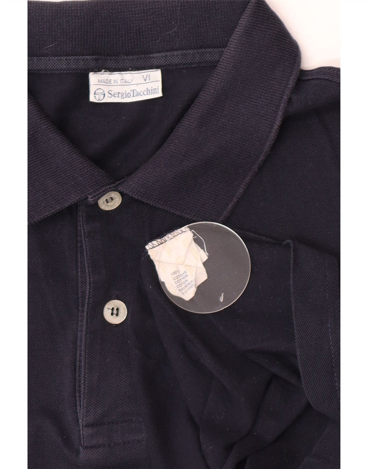 Cămașă polo Sergio Tacchini pentru bărbați din bumbac mare, albastru bleumarin