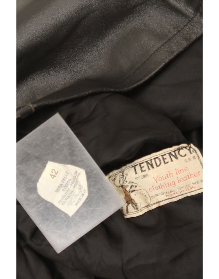 Geaca de piele vintage pentru femei IT 42 Medium Black Leather