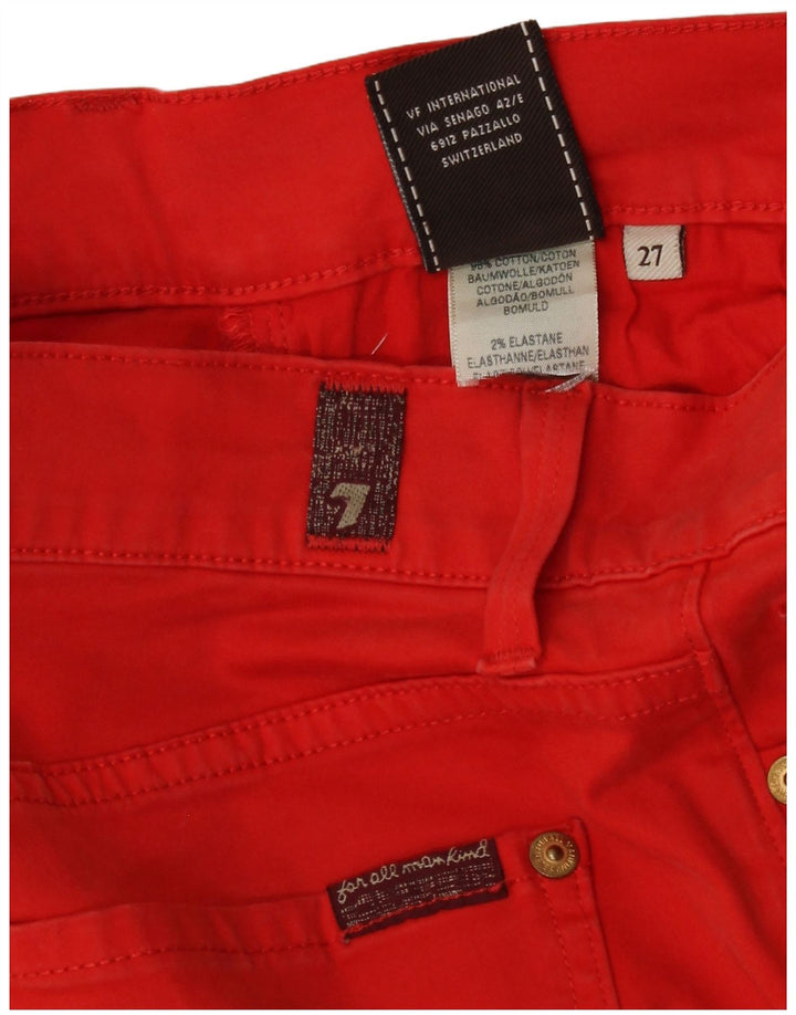 7 For All Mankind Blugi subțiri pentru femei W27 L33 Bumbac roșu