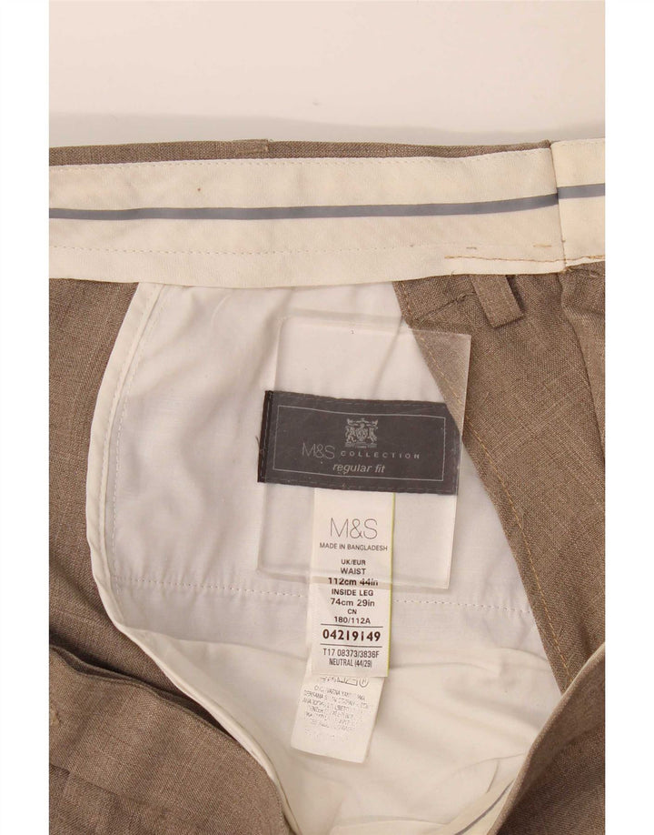Pantaloni de costum pentru bărbați Marks & Spencer, cu ajustare normală, L44 L29, bej