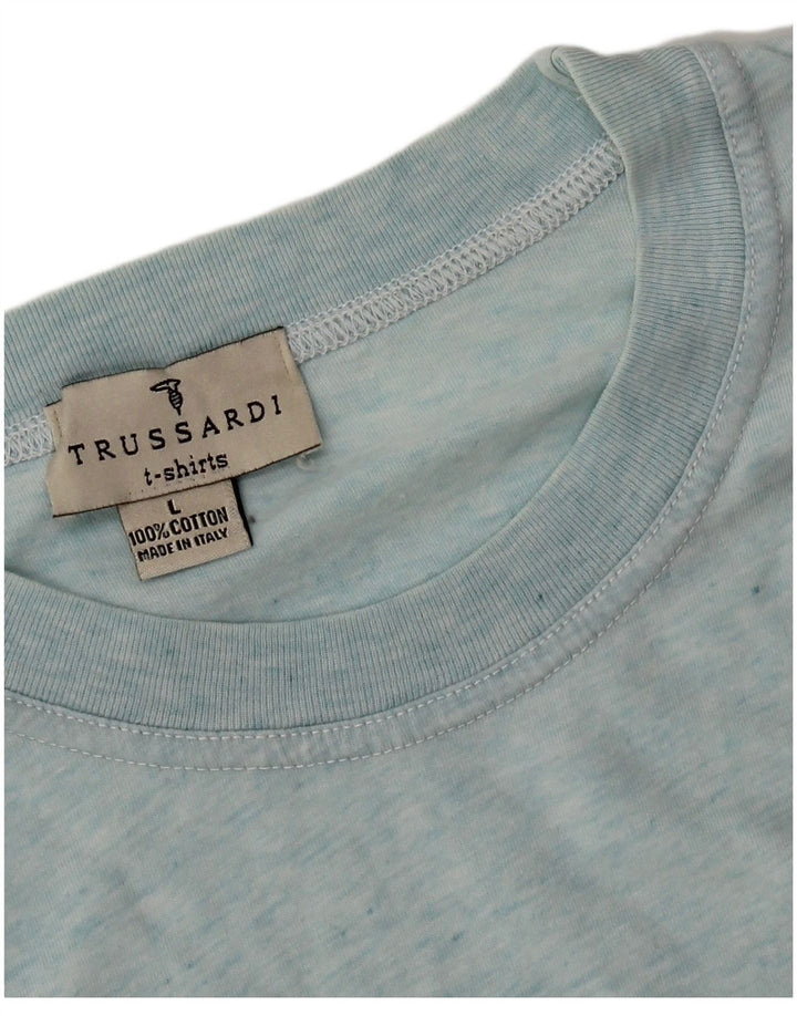 Tricou Trussardi pentru bărbați Top mare, albastru, bumbac