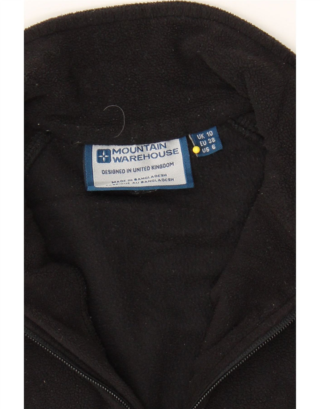 MOUNTAIN WAREHOUSE Womens Fleece Jacket UK 10 Small Black Polyester Vintage Mountain Warehouse and Second-Hand Mountain Warehouse from Messina Hembry 