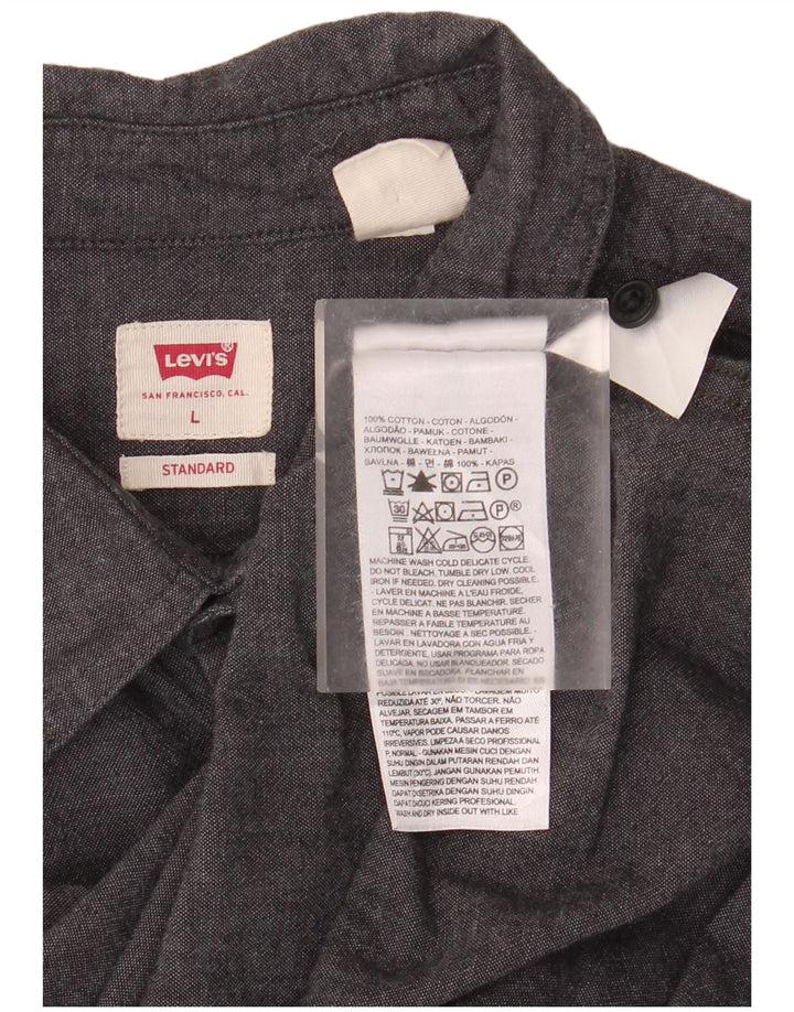 Cămașă LEVI'S pentru bărbați, cu mânecă scurtă, cu ajustare standard, mare, gri, bumbac