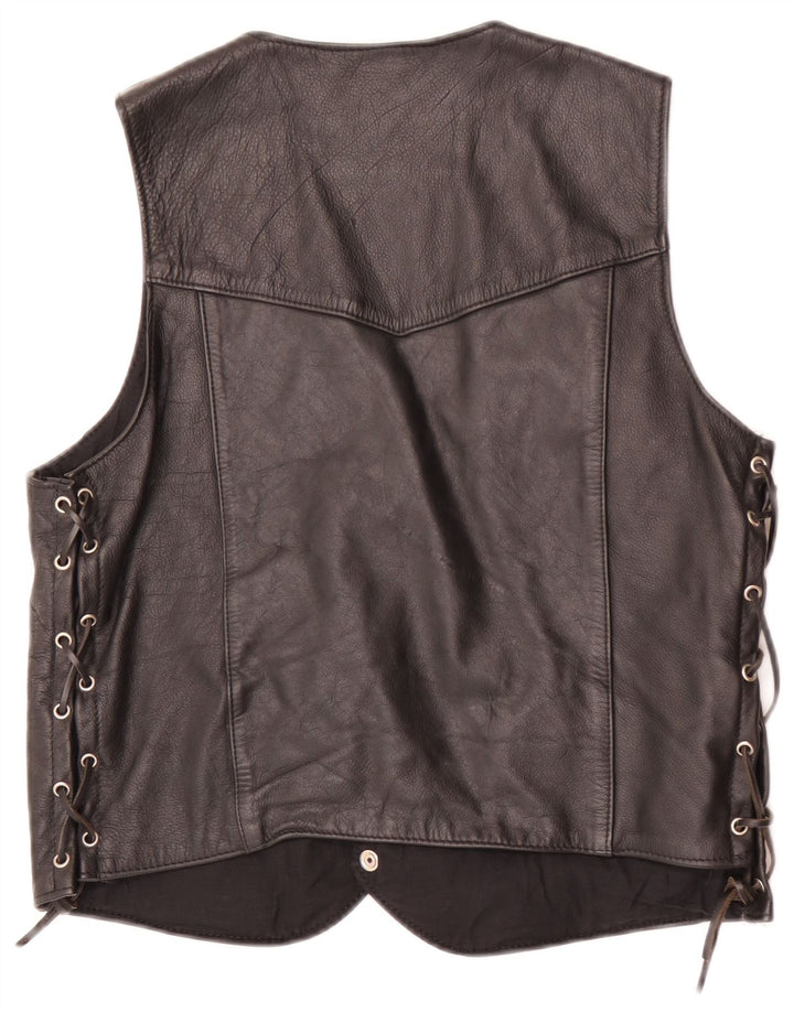 Vestă din piele vintage pentru bărbați EU 44 XS Negru