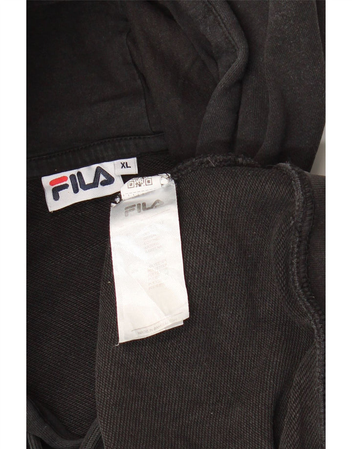 Pulover cu glugă cu grafic supradimensionat pentru femei FILA UK 18 XL bumbac negru