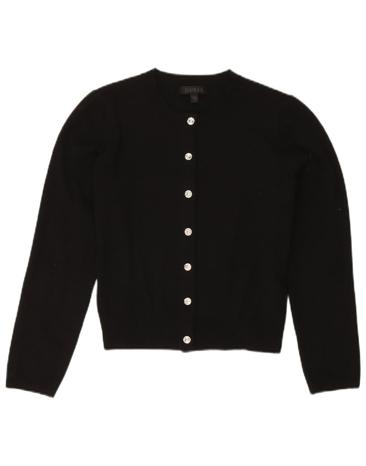 Pulover Crop Cardigan Guess pentru femei UK 12 Poliester mediu negru