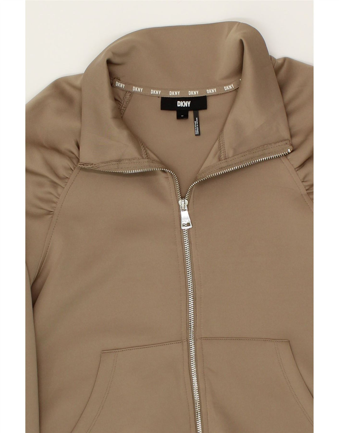 DKNY Womens Tracksuit Top Jacket UK 14 Medium Brown Polyester Vintage Dkny and Second-Hand Dkny from Messina Hembry 