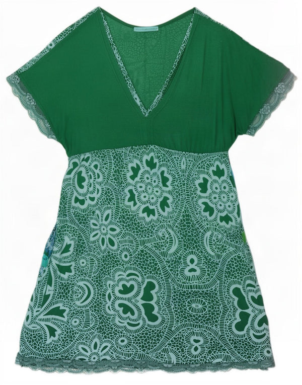 Rochie A-Line Desigual pentru femei UK 12 Medium Green Geometric