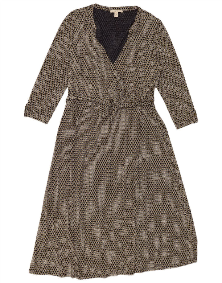 ESPRIT rochie maxi cu mâneci 3/4 pentru femei UK 18 XL bleumarin din viscoză geometrică