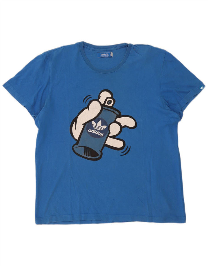 Tricou grafic pentru bărbați Adidas Top mare albastru