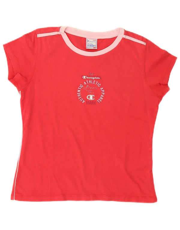 Tricou cu grafic crop Champion pentru femei Top UK 14 Large Pink