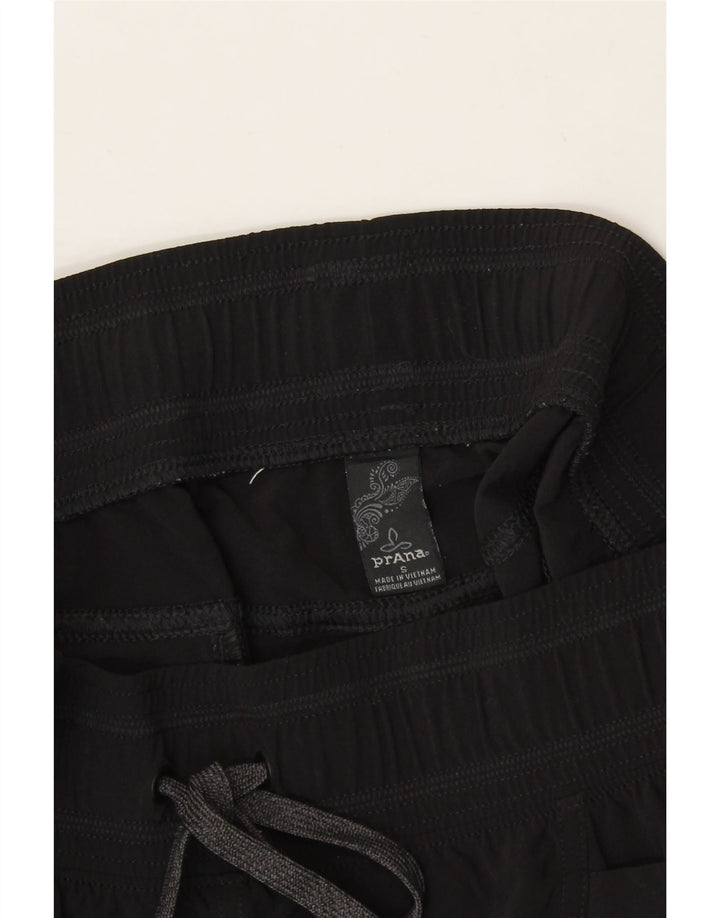 PRANA Womens Crop Tracksuit Trousers UK 10 Small Black Vintage Prana and Second-Hand Prana from Messina Hembry 