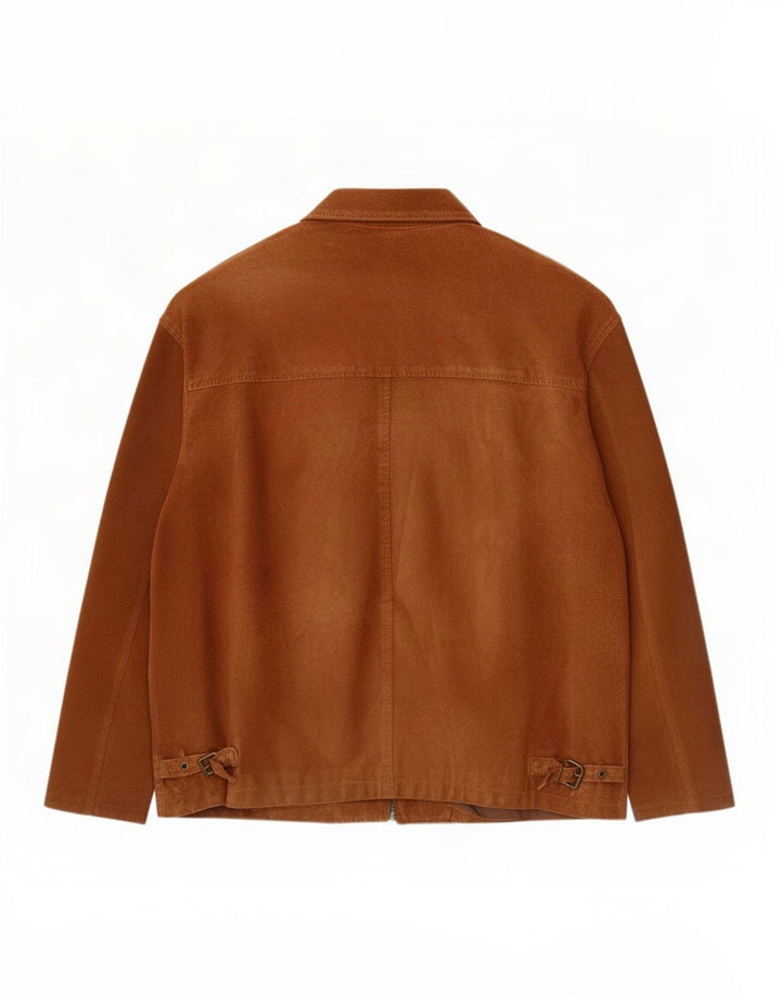 Jachetă vintage pentru bărbați din piele intoarsa UK 42 XL din piele maro
