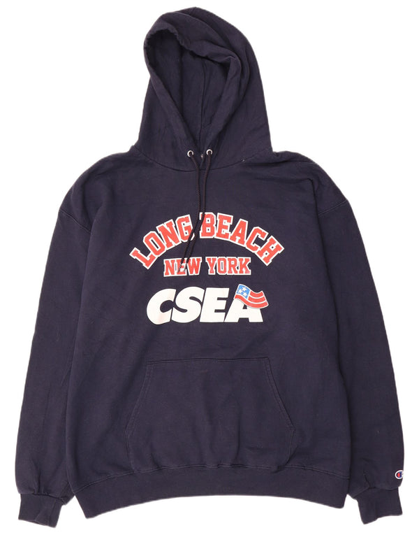 Pulover cu glugă cu grafic pentru bărbați Champion, 2XL, bumbac bleumarin