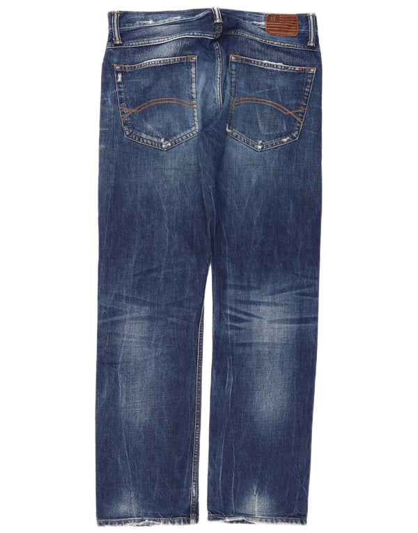 TOMMY HILFIGER Blugi drepți învechiți Ryder pentru bărbați W34 L34, bumbac albastru