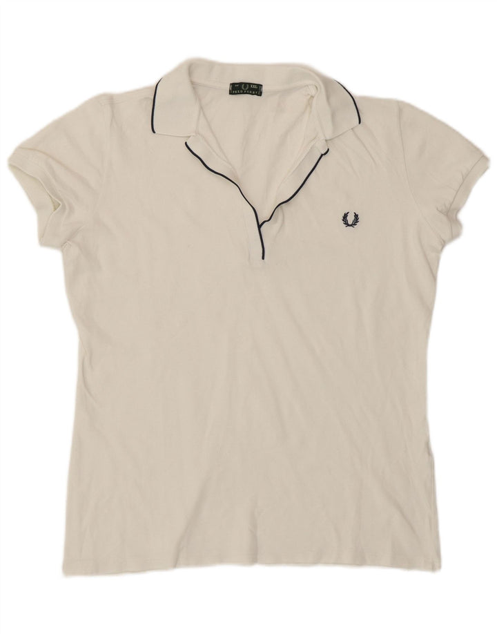 Tricou polo Fred Perry pentru femei UK 20 2XL Alb