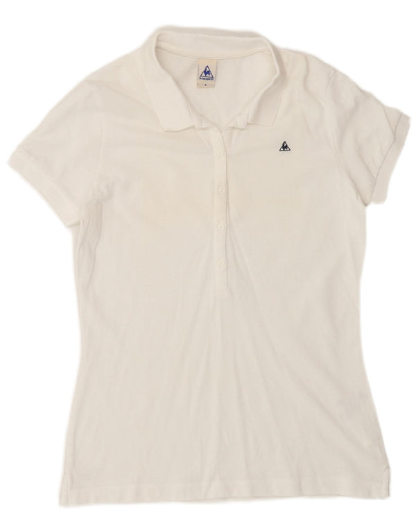 LE COQ SPORTIF Tricou polo pentru femei UK 10 Bumbac alb mic
