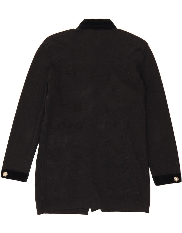 VINTAGE Womens 5 Button Longline Blazer Jacket EU 38 Medium Black Floral Vintage Vintage and Second-Hand Vintage from Messina Hembry 