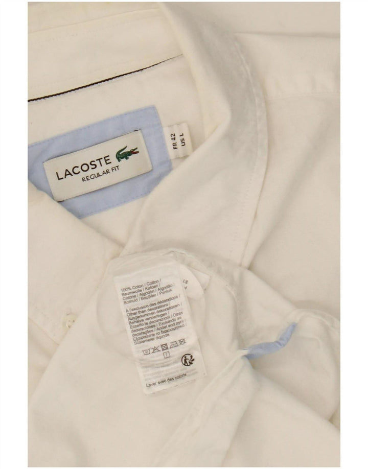 Cămașă bărbați Lacoste Mărimea 42 Bumbac alb mare