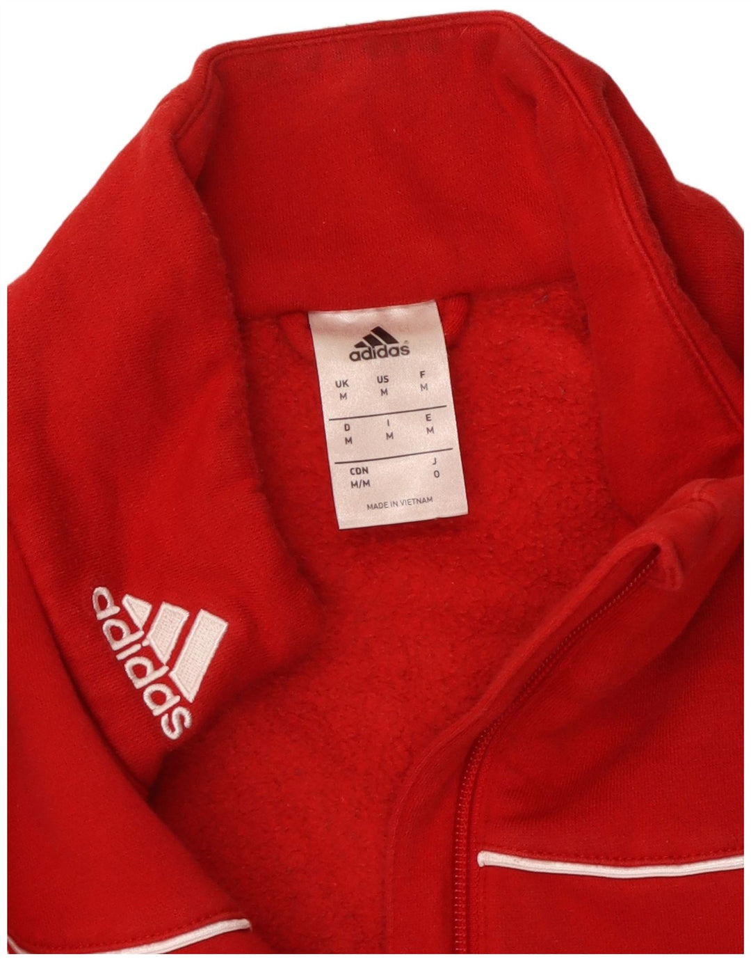 Hanorac ADIDAS pentru bărbați, cu fermoar, roșu mediu
