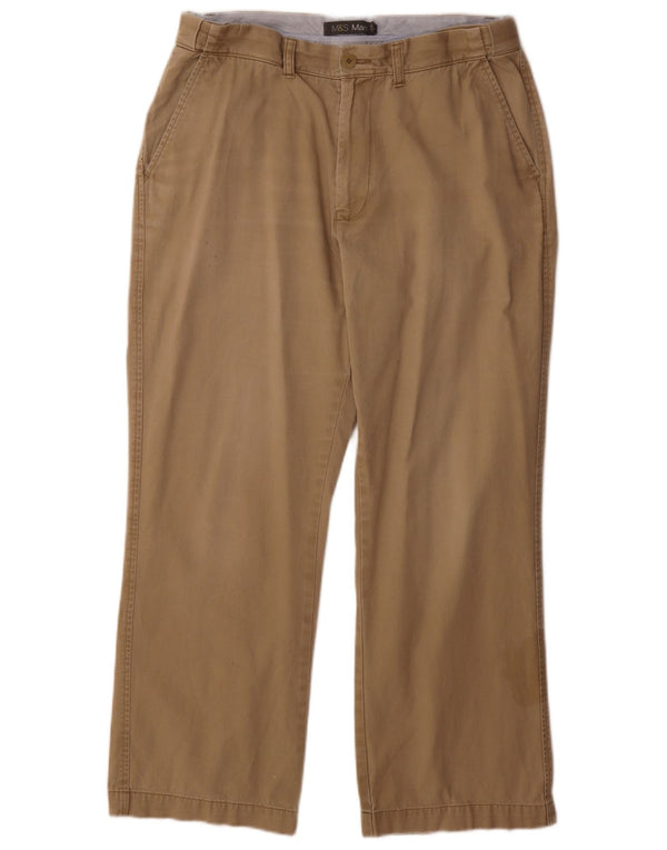 Pantaloni chino drepți pentru bărbați Marks & Spencer L34 L29 bumbac bej