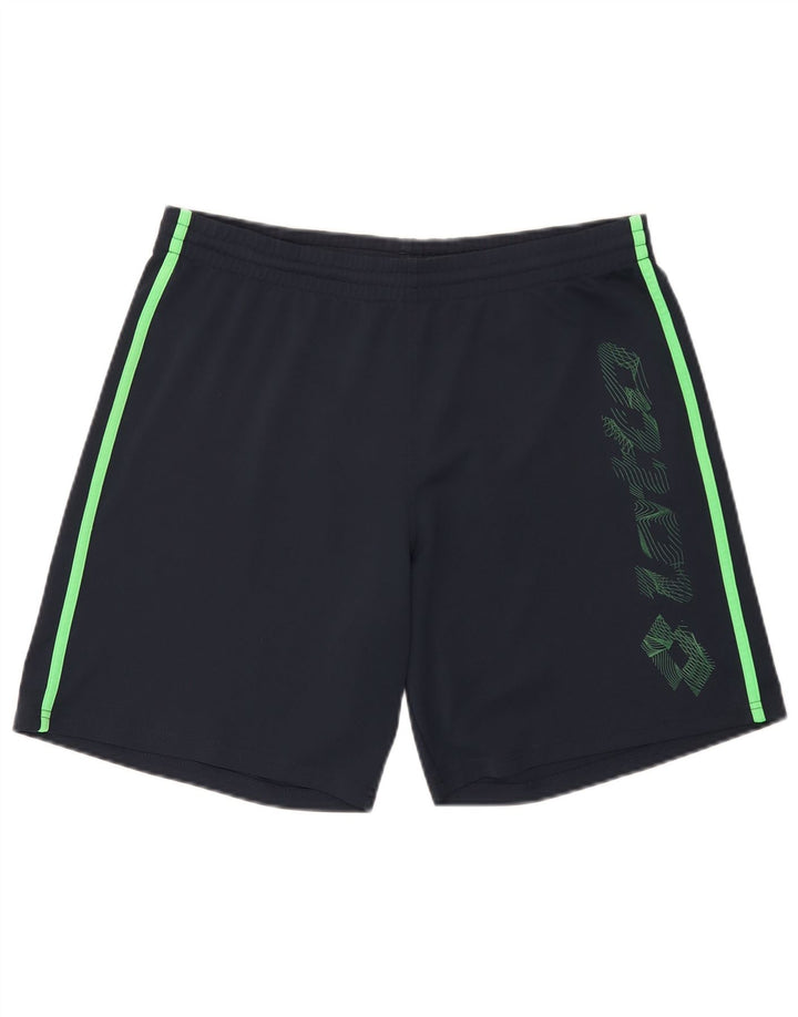 Pantaloni scurți sport grafic Lotto pentru bărbați, medii, albastru marin, blocuri de culoare