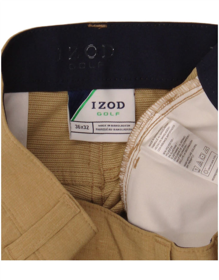 Pantaloni casual drepti pentru bărbați IZOD W36 L30 poliester bej
