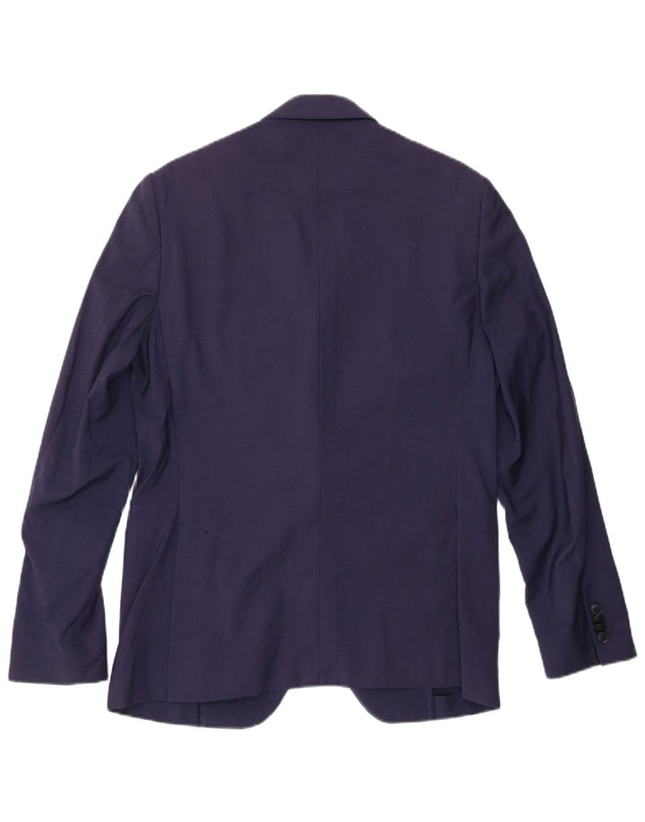 Jachetă pentru bărbați VINTAGE cu 2 nasturi IT 48 Medium Bleumarin Viscoză