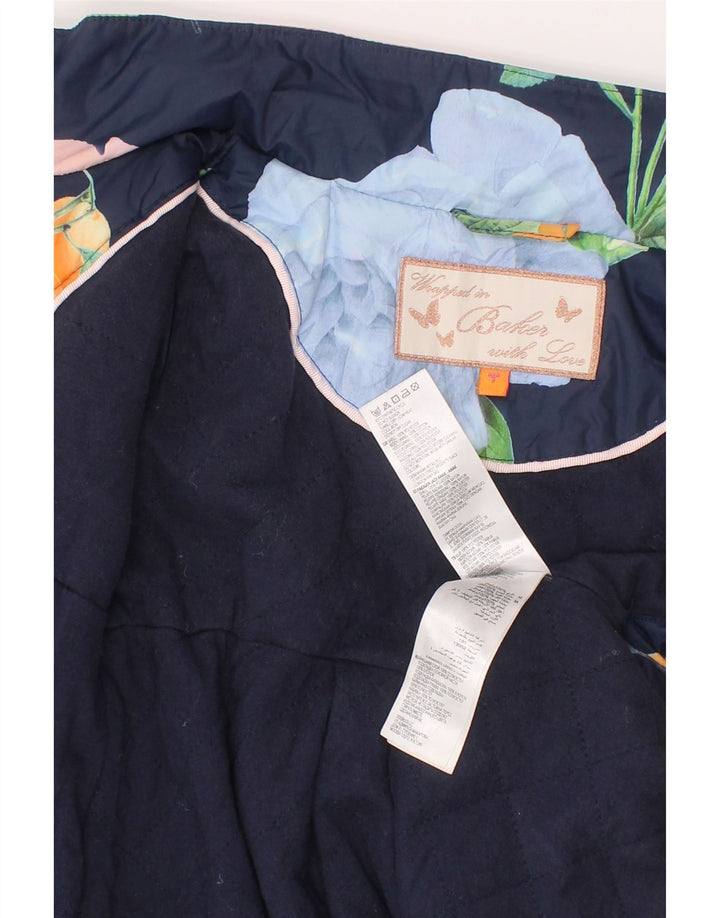 Pelernă de ploaie Ted Baker pentru fete 6-7 ani, albastru bleumarin, poliester floral