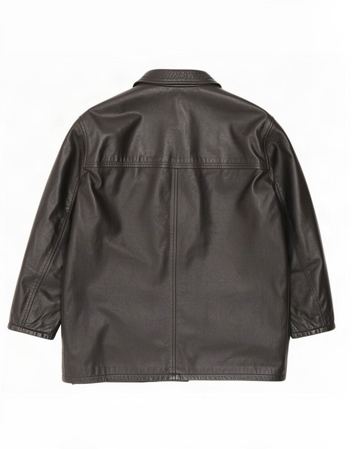 Palton din piele pentru bărbați Settore UK 42 XL negru