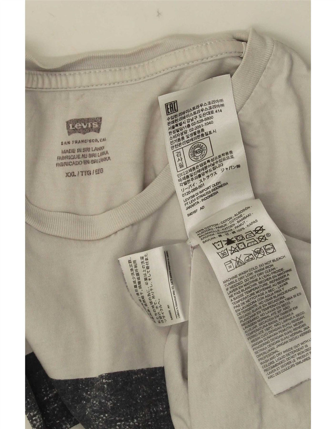 Tricou grafic pentru bărbați Levi's Top 2XL Bumbac alb