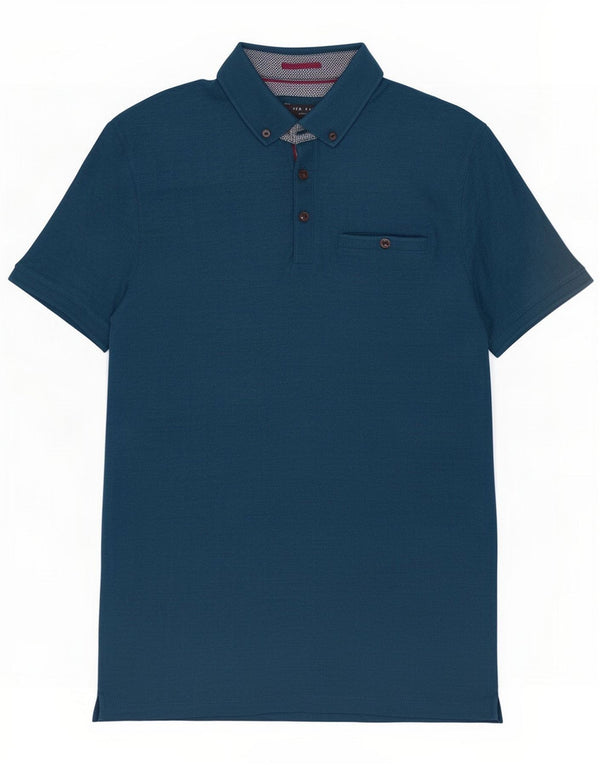 Ted Baker Tricou polo pentru bărbați Mărimea 3 Bumbac turcoaz mediu