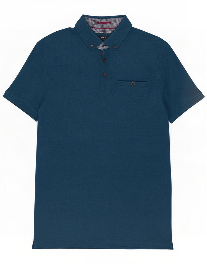 Ted Baker Tricou polo pentru bărbați Mărimea 3 Bumbac turcoaz mediu