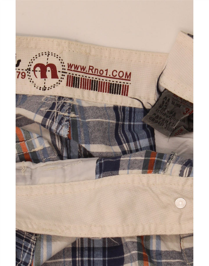 Pantaloni scurți cargo vintage pentru bărbați W34 Large Blue Check