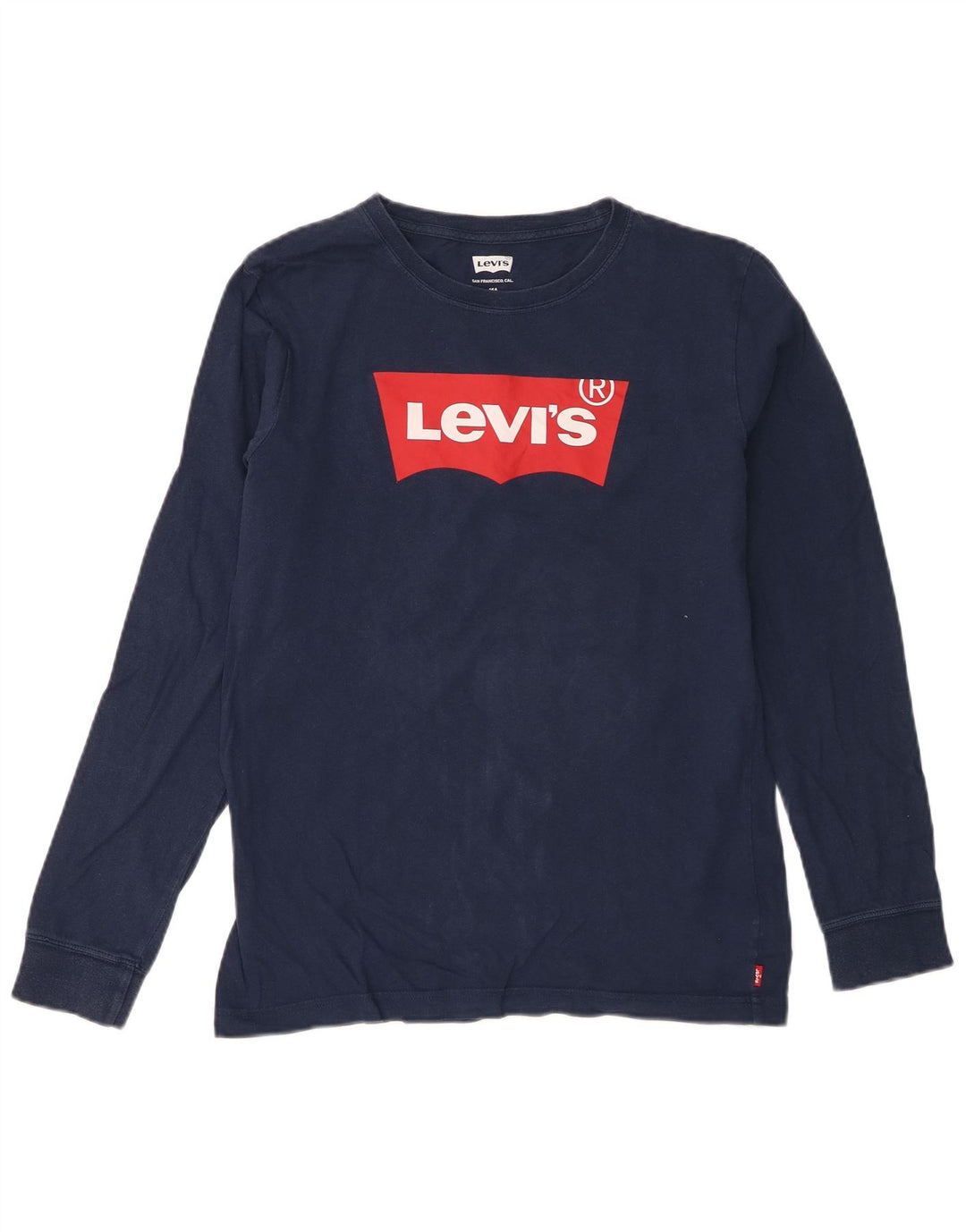 Bluză cu grafică Levi's pentru băieți, cu mânecă lungă, 15-16 ani, bumbac, albastru bleumarin